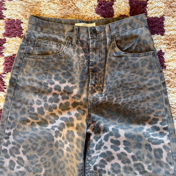 Topshop Leopard High Waist Jeans, sz 28 - Picture 5 of 7